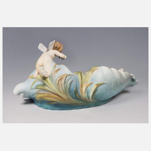 Meissen, Jugendstil-Figurenschale "Nymphe auf Welle"