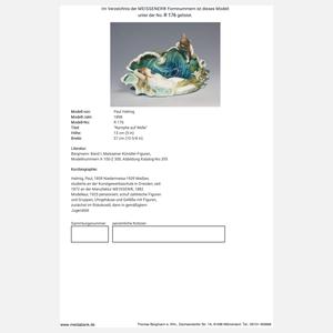Meissen, Jugendstil-Figurenschale "Nymphe auf Welle"