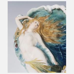 Meissen, Jugendstil-Figurenschale "Nymphe auf Welle"