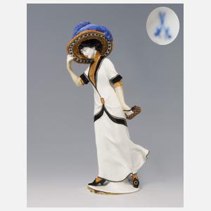 Meissen, Jugendstil-Figur "Dame mit Handtasche"