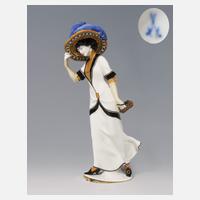 Meissen, Jugendstil-Figur "Dame mit Handtasche"111