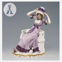 Meissen, Jugendstil-Figur "Dame mit Hündchen"111