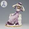 Meissen, Jugendstil-Figur "Dame mit Hündchen"