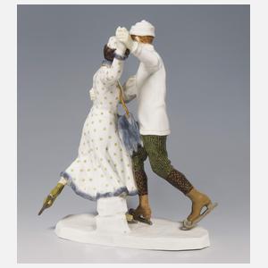 Meissen, Jugendstil-Figurengruppe "Schlittschuhläufer"