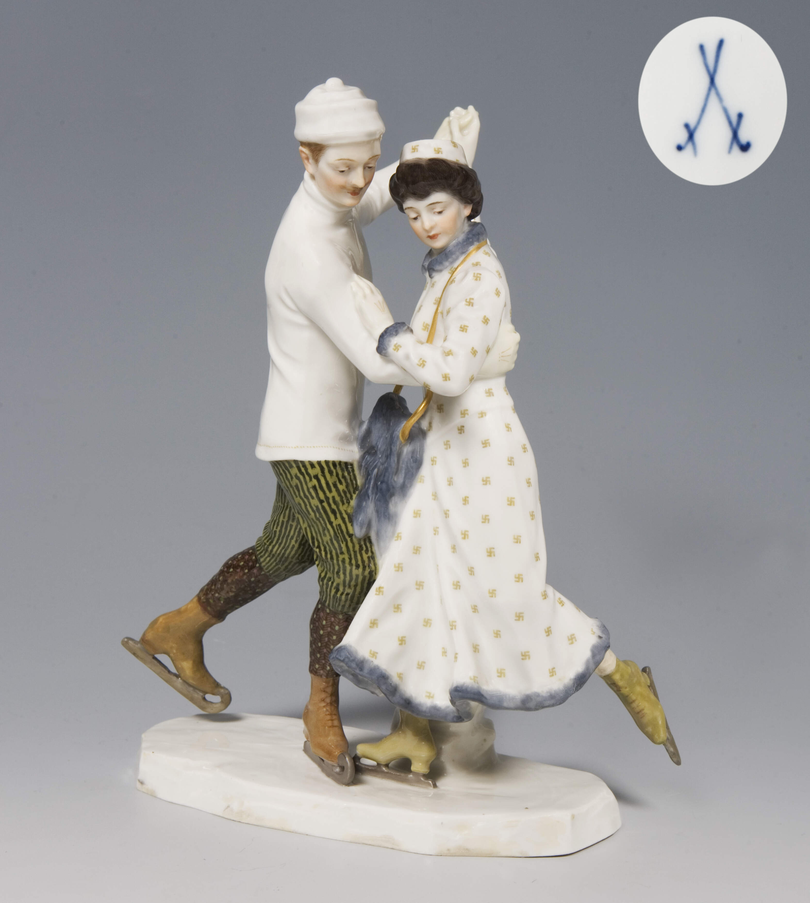 Meissen, Jugendstil-Figurengruppe "Schlittschuhläufer"