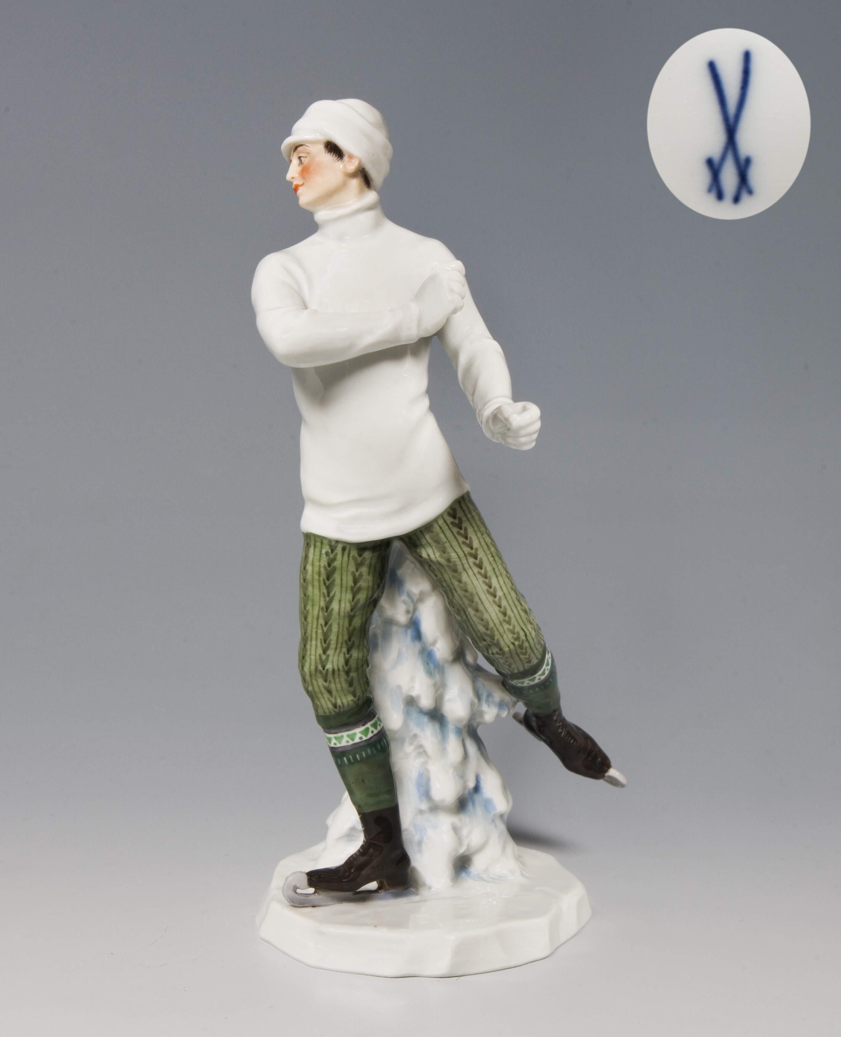 Meissen, Jugendstil-Figur "Schlittschuhläufer"
