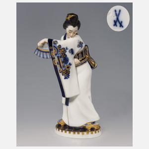 Meissen, Jugendstil-Figur "Japanerin mit Fächer"