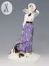 Meissen, Jugendstil-Figurengruppe "Dame mit Hund"