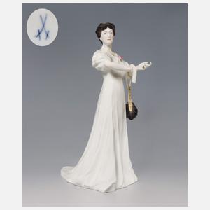 Meissen, Jugendstil-Figur "Balldame, Handschuh zuknöpfend"