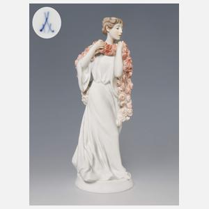 Meissen, Jugendstil-Figur "Mädchen mit Rosengirlande"
