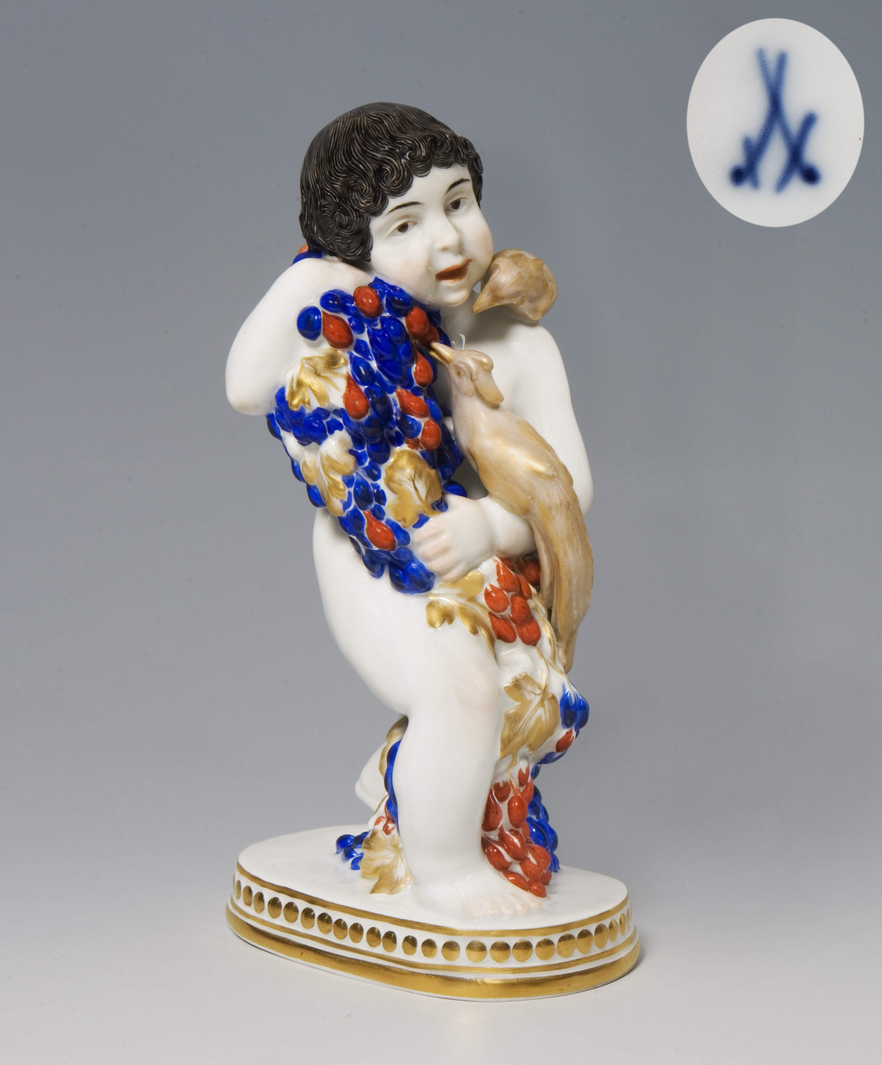 Meissen, Jugendstil-Figur "Amor, Vögel tragend"