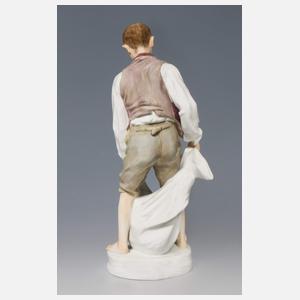 Meissen, Jugendstil-Figur "Knabe mit Apfelsack"