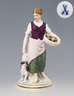 Meissen, Jugendstil-Figur "Landmädchen mit Wachtelhund"