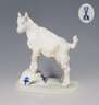 Meissen, Jugendstil-Tierfigur "Ziegenbock auf Napf"