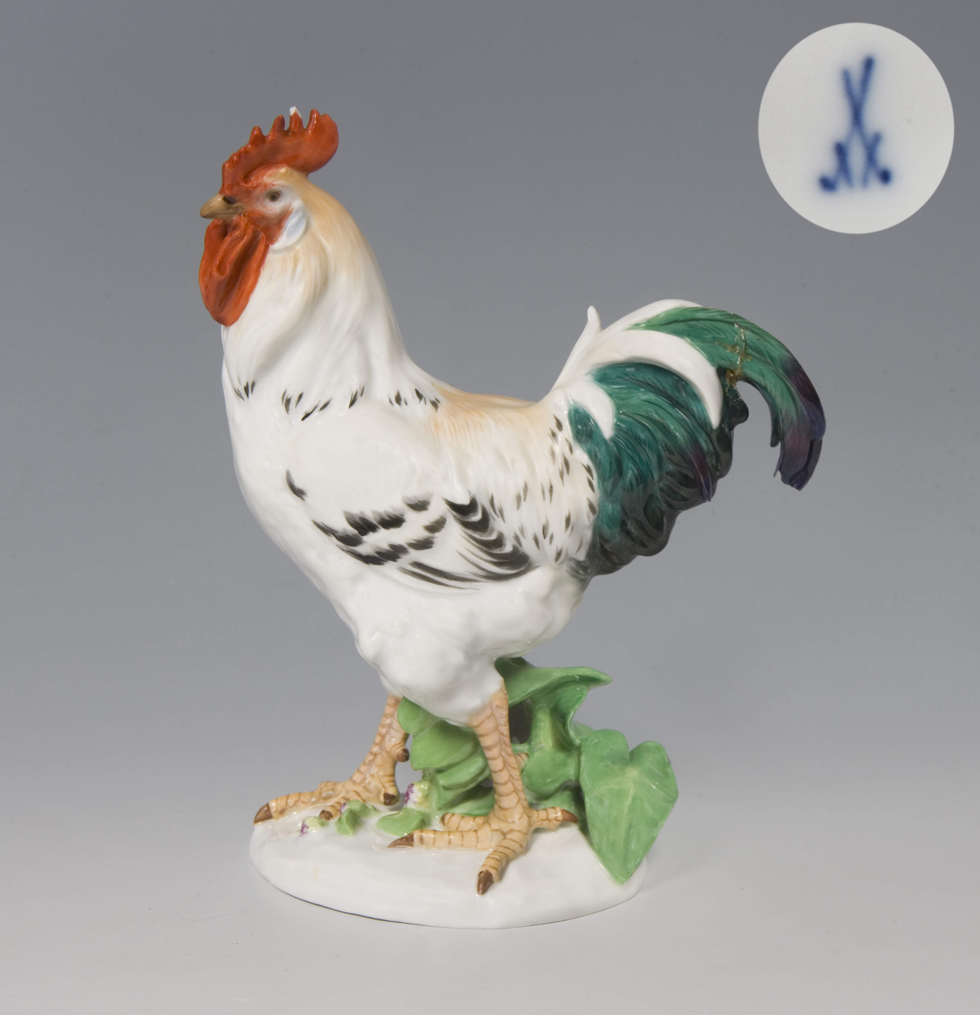 Meissen, Jugendstil-Tierfigur "Hahn"