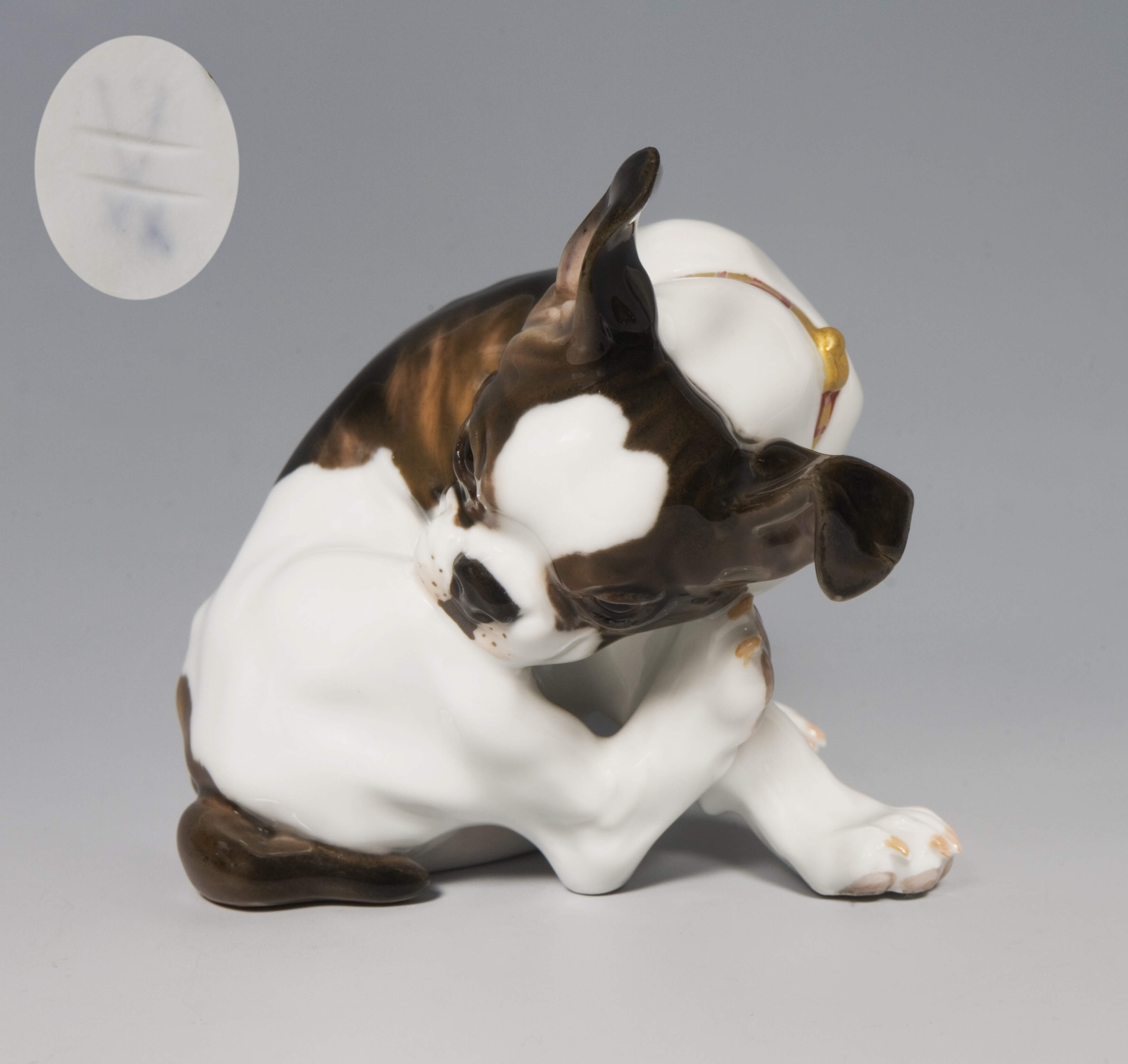 Meissen, Jugendstil-Tierfigur "Zwergbulldogge"