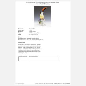Meissen, Jugendstil-Tierfigur "Pfefferfresser auf Stamm"