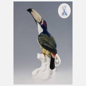 Meissen, Jugendstil-Tierfigur "Pfefferfresser auf Stamm"