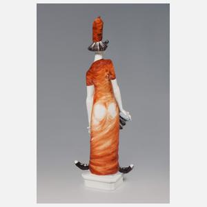 Meissen, "Clownin mit Harmonika" mit Sonder-Signet