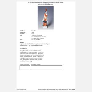 Meissen, "Clownin mit Harmonika" mit Sonder-Signet