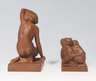 Meissen, 2 Figuren "Mädchenakt", "Paviangruppe"