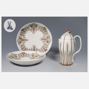 Meissen, 3 Jugendstil-Serviceteile