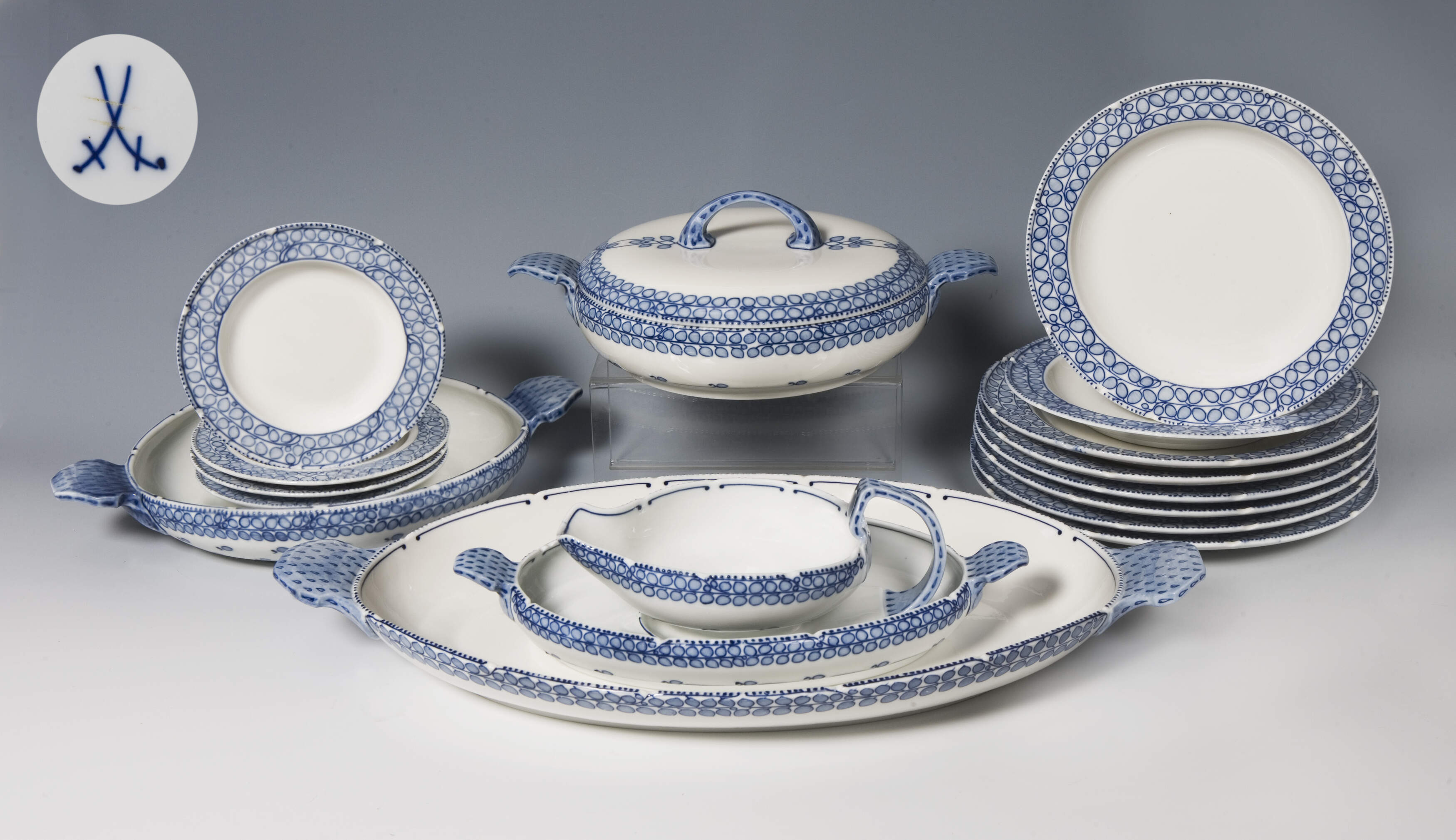 Meissen, 17-teiliges Jugendstil-Speiserservice