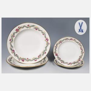 Meissen, 2 Paar Art déco-Dessertteller