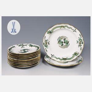 Meissen, 10 Dessertteller, 1 Paar Dessertteller