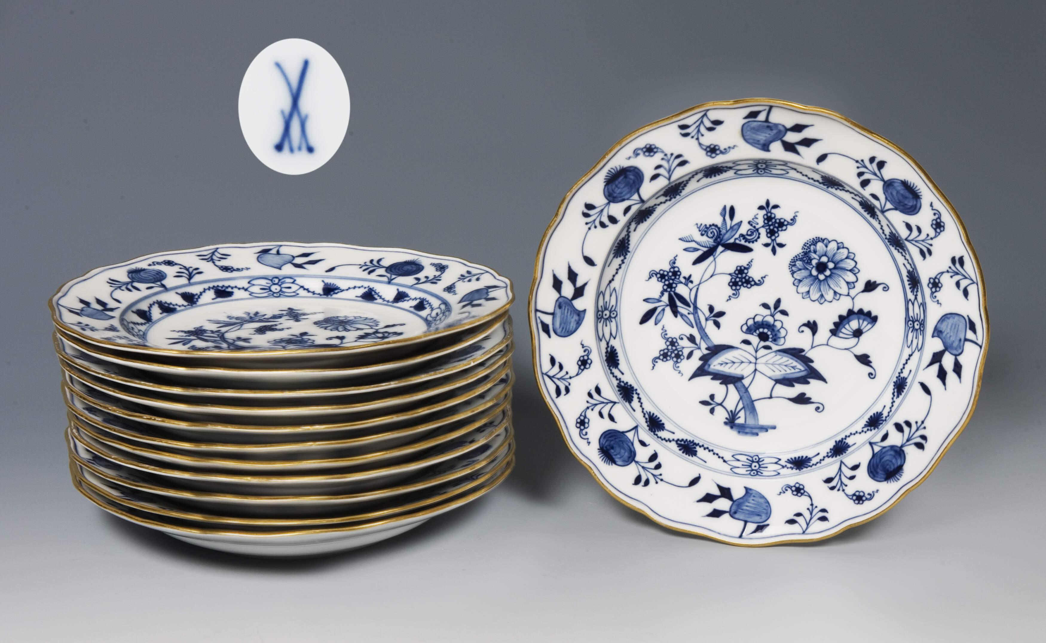Meissen, 12er Satz Essteller