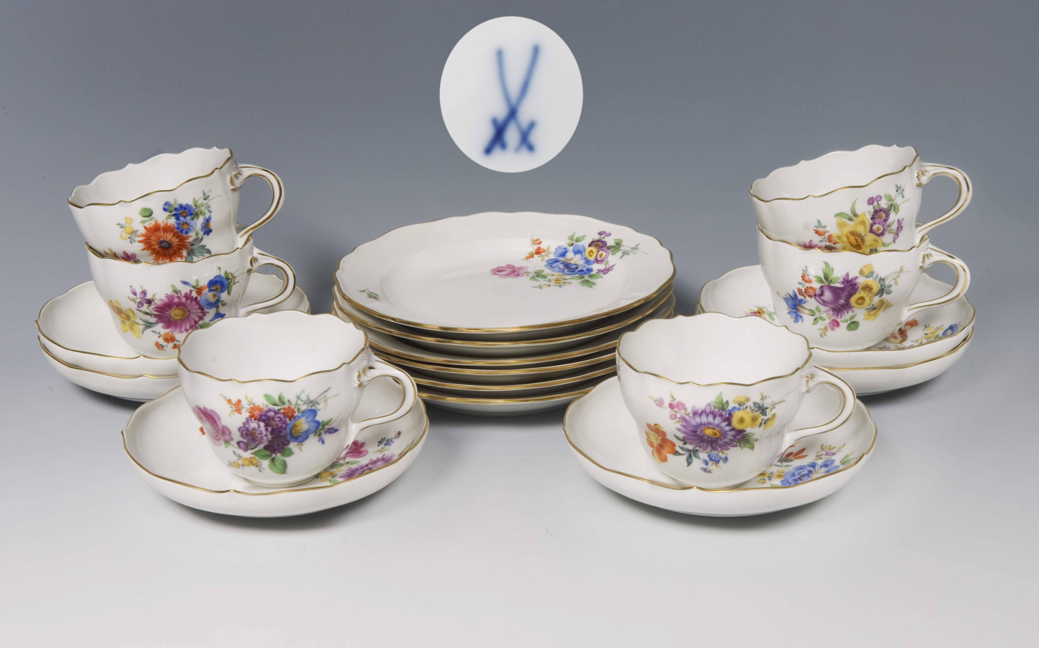 Meissen, 6 Kaffee-Gedecke