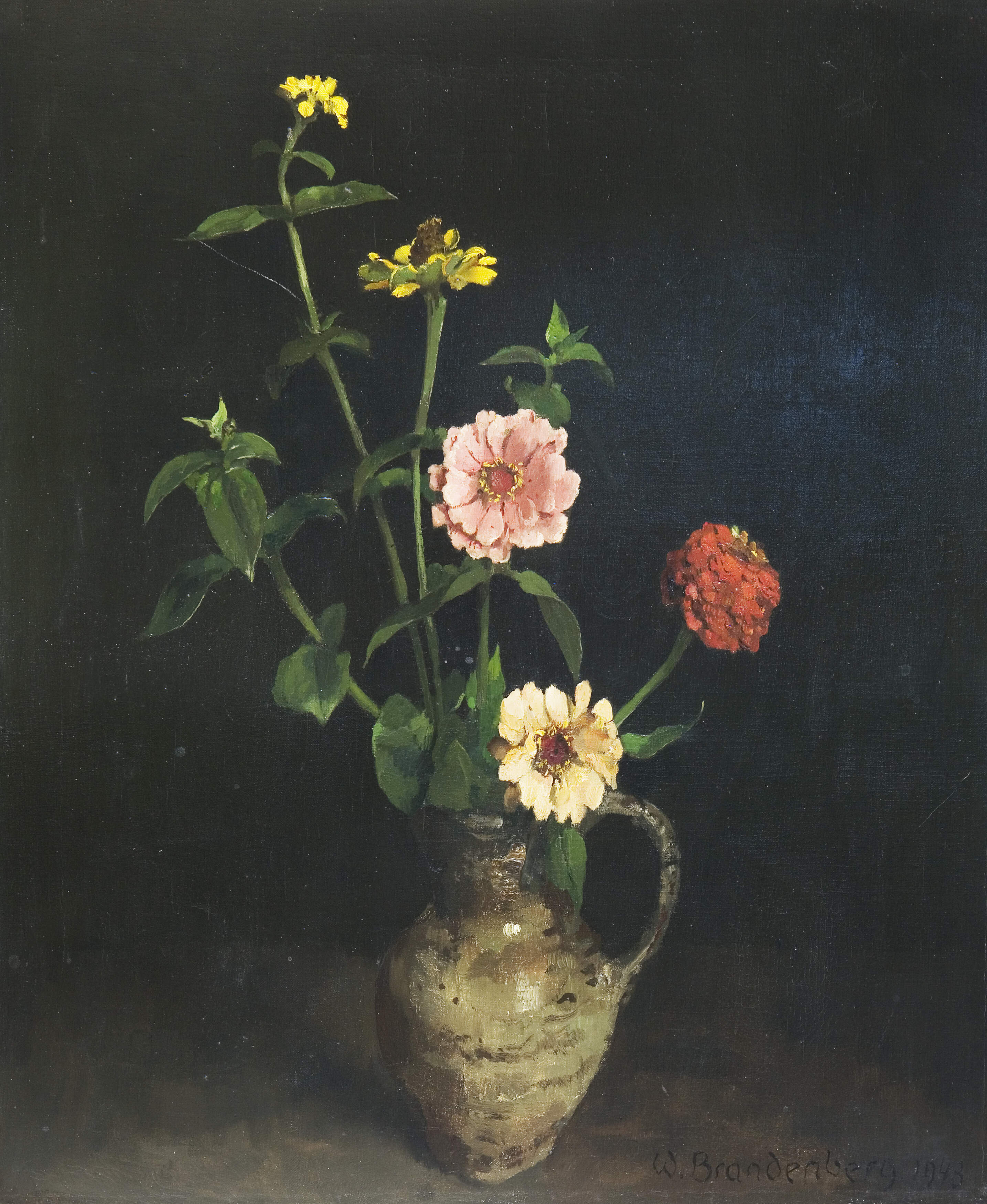 Brandenberg, Wilhelm "Zinnien im Krug"