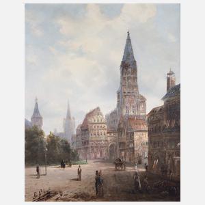Kaufmann, Karl "Pendants Stadtansichten mit Dom"