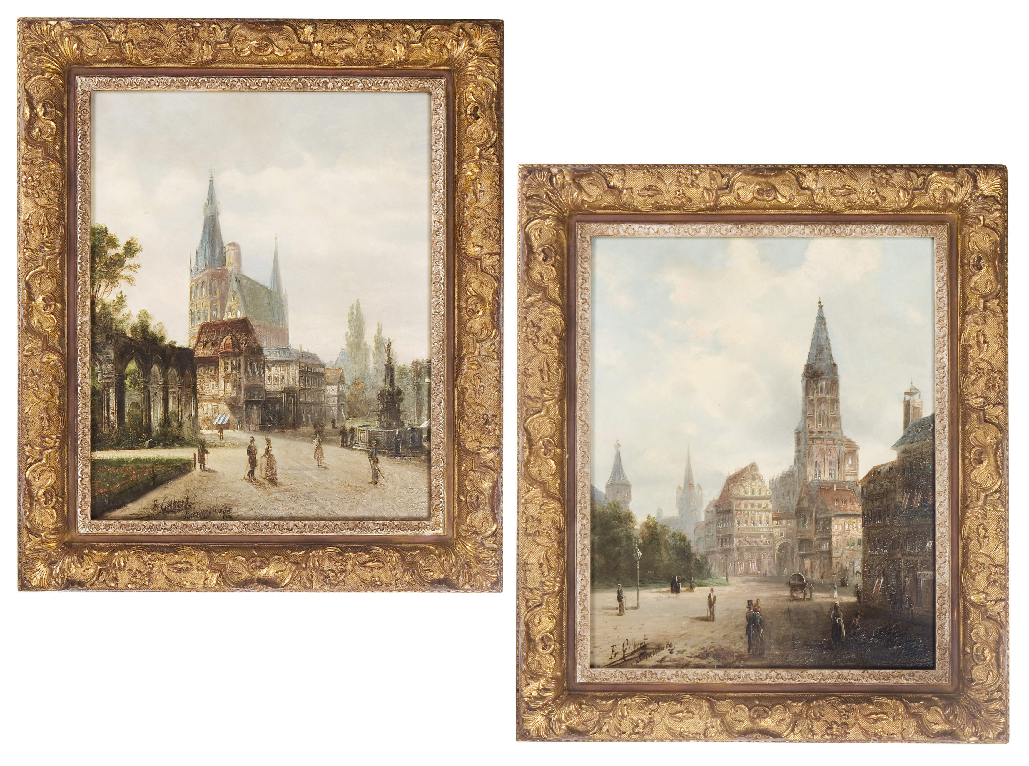 Kaufmann, Karl "Pendants Stadtansichten mit Dom"