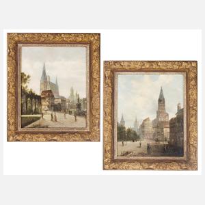 Kaufmann, Karl "Pendants Stadtansichten mit Dom"