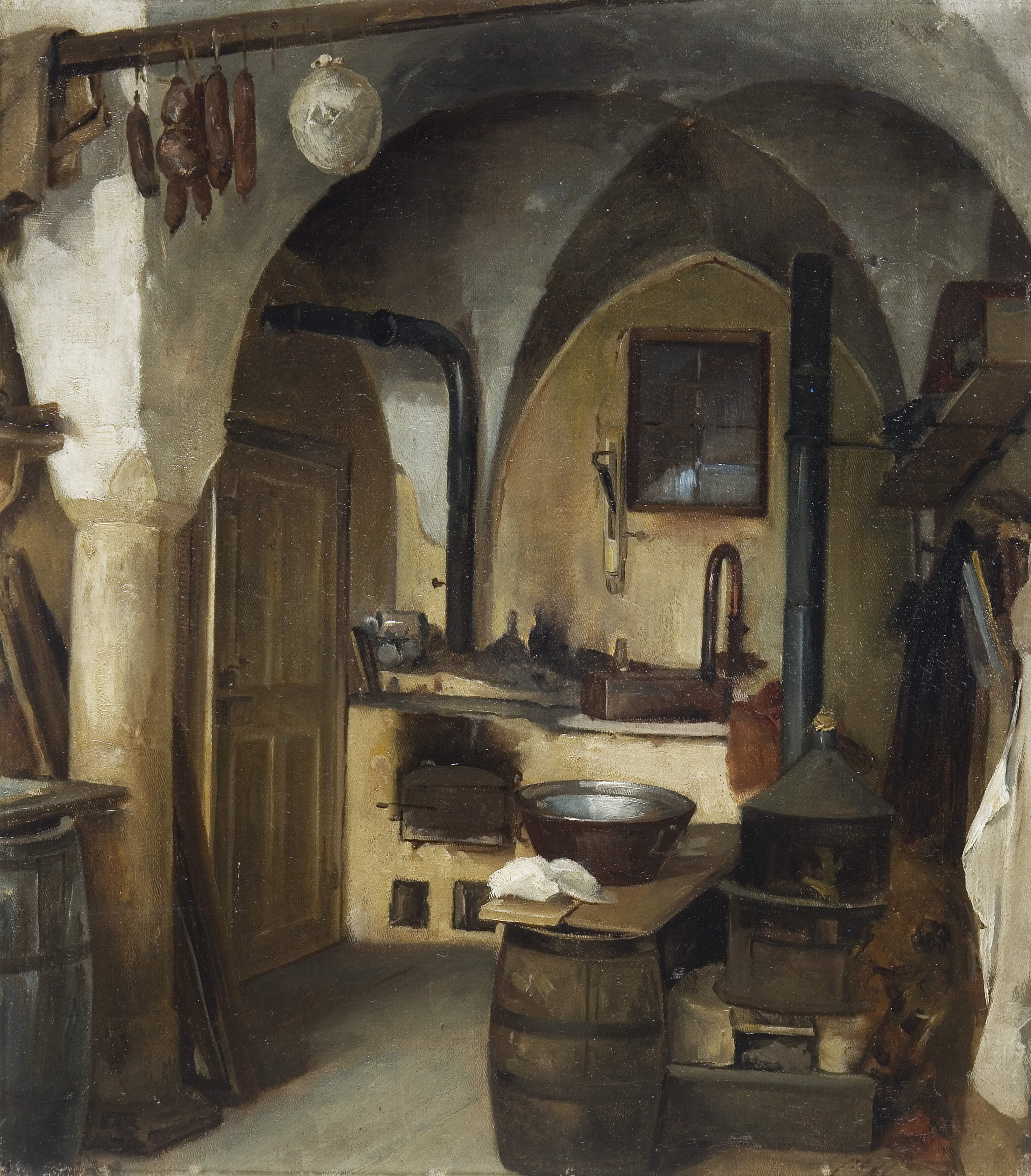 Interieurmaler 19. Jahrhundert, "Bauernstube"