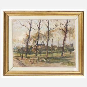 Hager, Marie "Dorfstraße mit Federvieh"