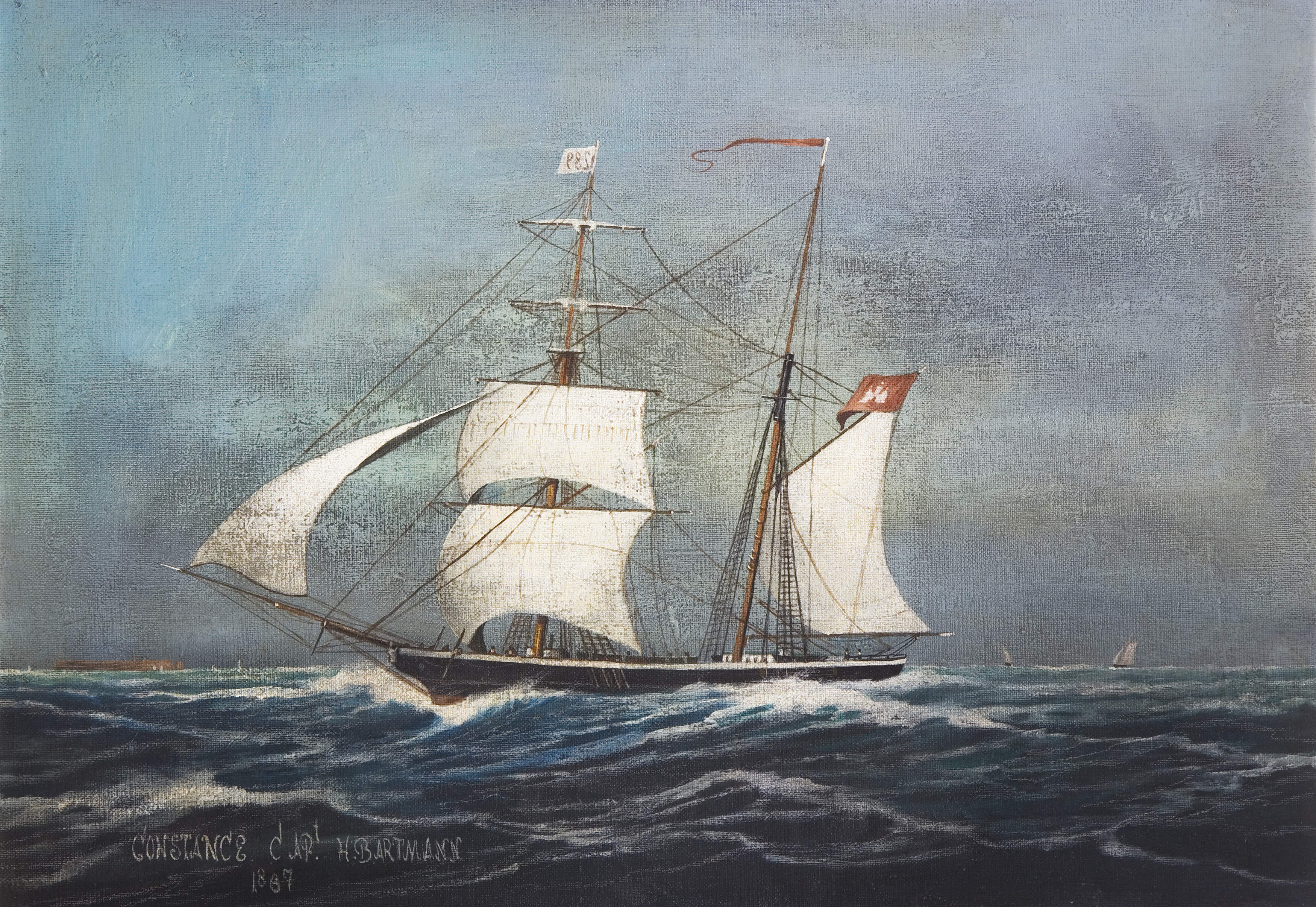 Kapitänsbild "Constance, Kapitän H. Bartmann 1867"