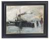 Pape, William "Löschender Dampfer im Rostocker Hafen"
