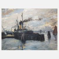 Pape, William "Löschender Dampfer im Rostocker Hafen"111
