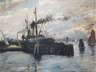 Pape, William "Löschender Dampfer im Rostocker Hafen"