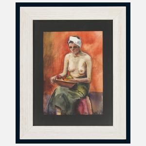 Mäckel, Elfriede "Weiblicher Halbakt mit Obstschale"