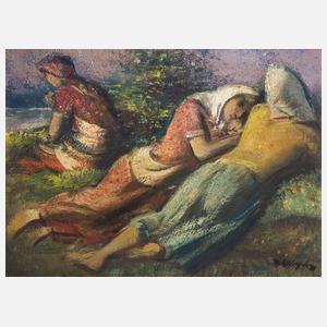 Ullrych, Bohumil "Ruhende Mädchen in Landschaft"