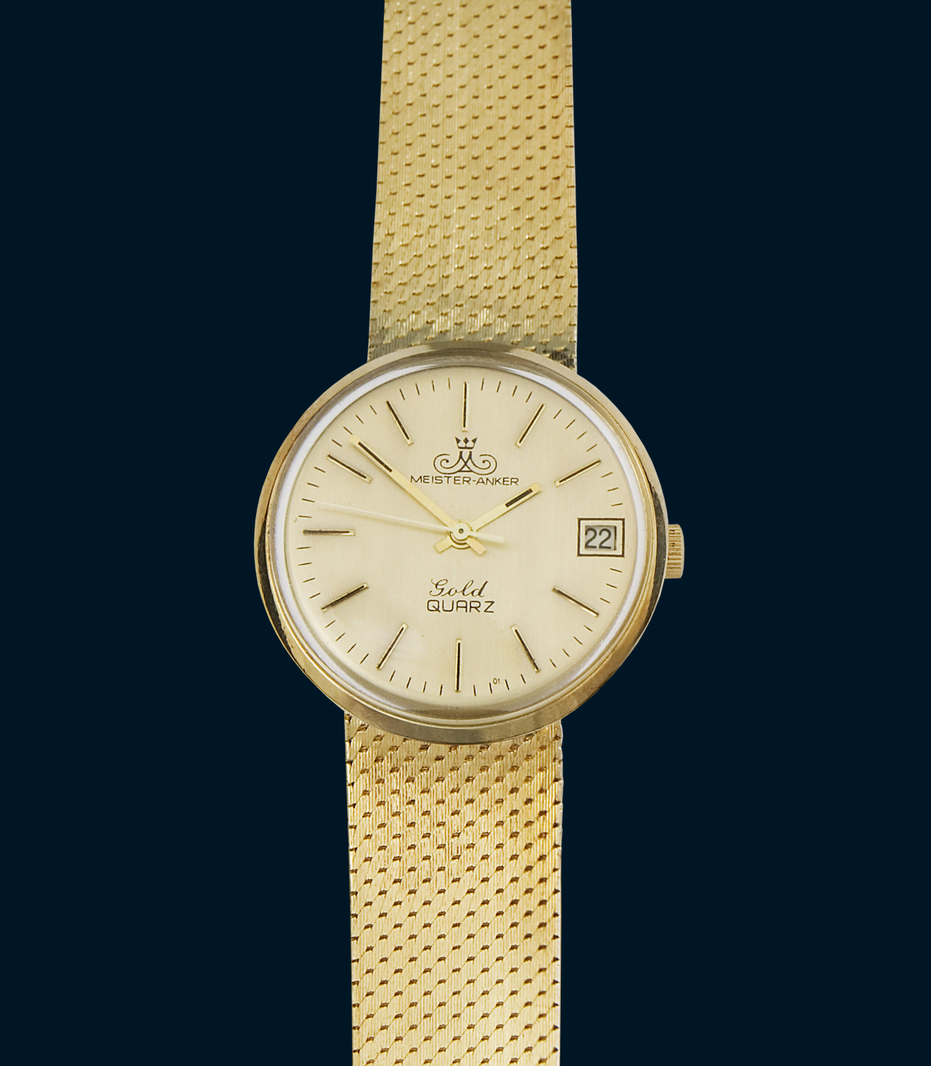 Gold-Armbanduhr, Meister-Anker mit Junghans-Werk