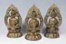 3er Satz Bronze-Buddhas, vermutlich Nepal 19. Jahrhundert