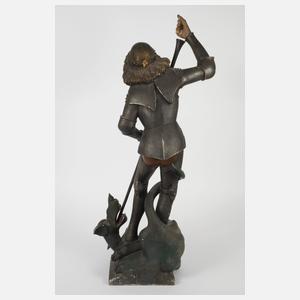Schnitzerei Georg der Drachentöter
