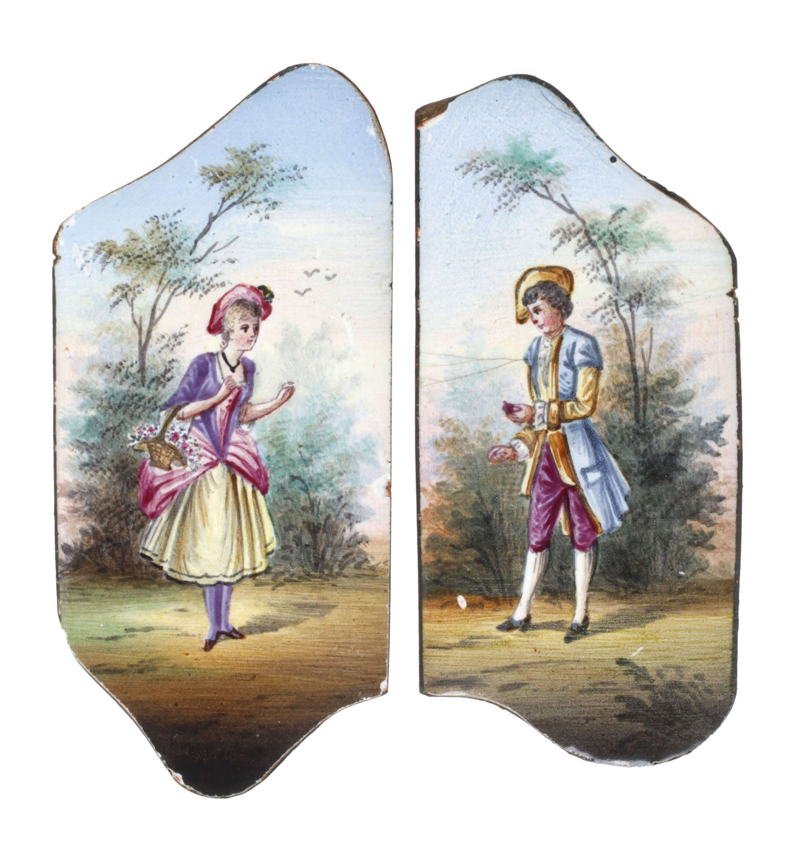 Paar Emailleminiaturen