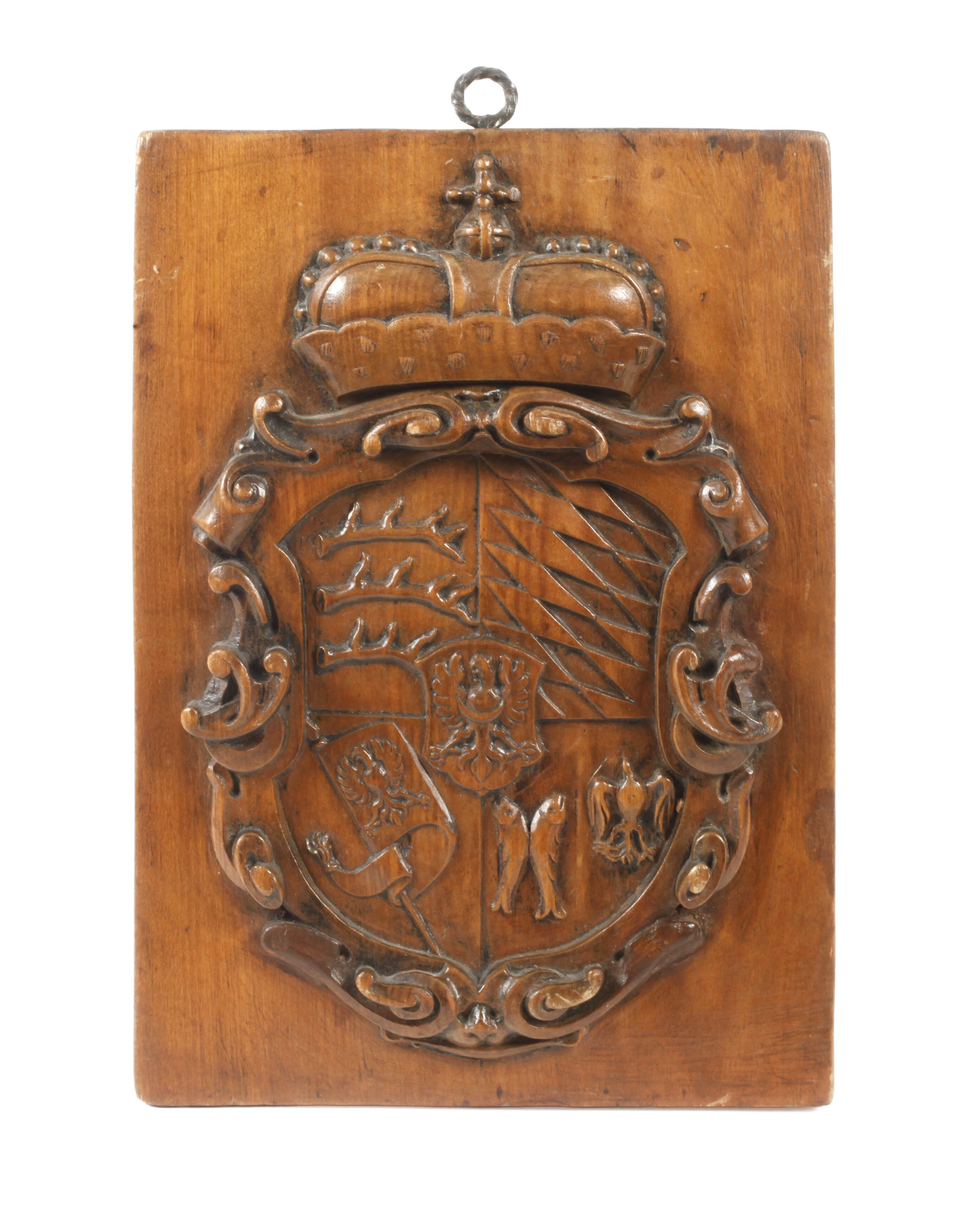 Geschnitzte Wappentafel