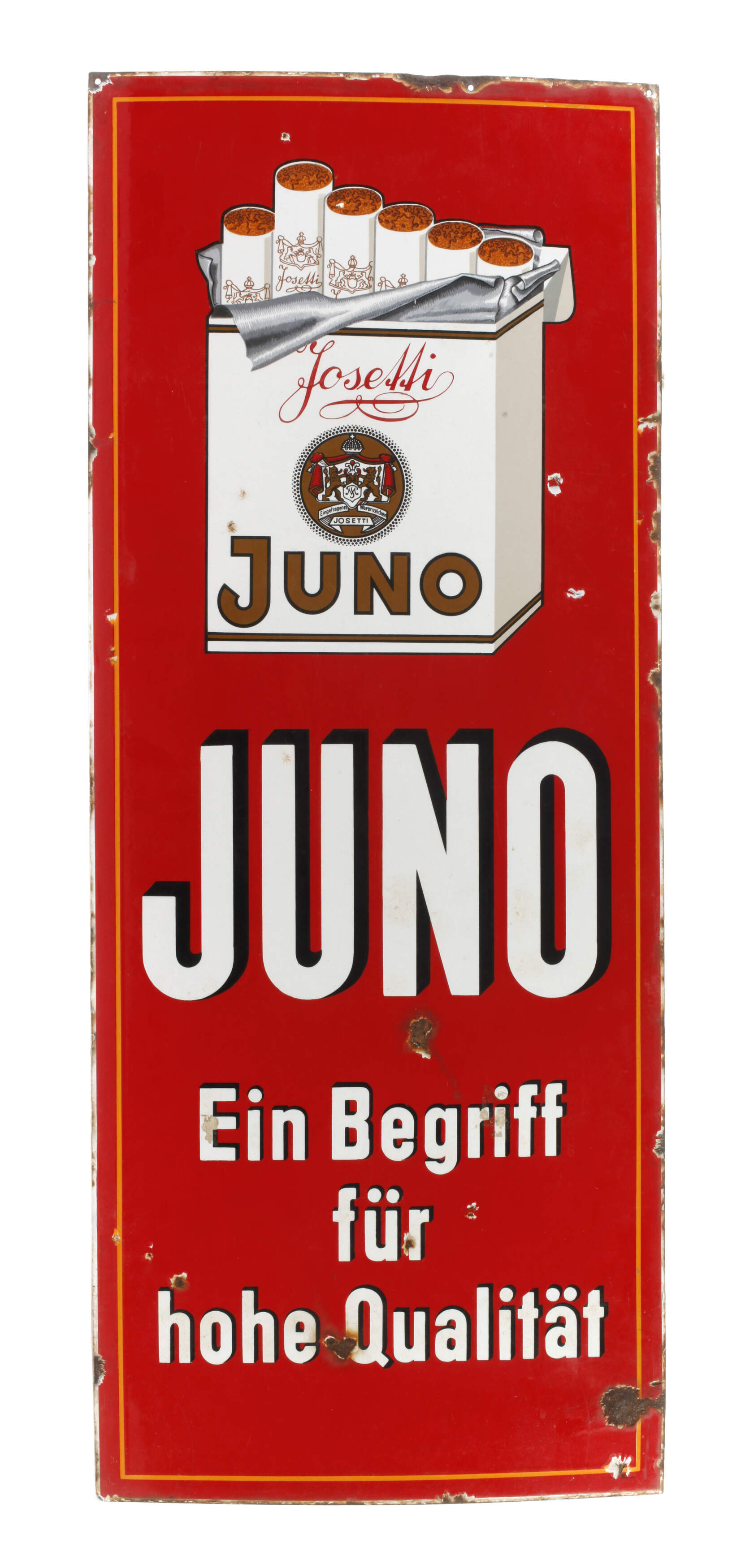 Emailleschild Juno Zigaretten