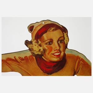 Zwei Schilder Veedol-Frau